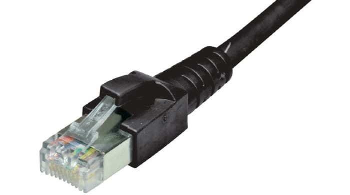 Cat6a Cable Ethernet S/FTP Dätwyler Cables de color Negro Recta Macho Recto Macho, long. 1 m, funda de Libre de