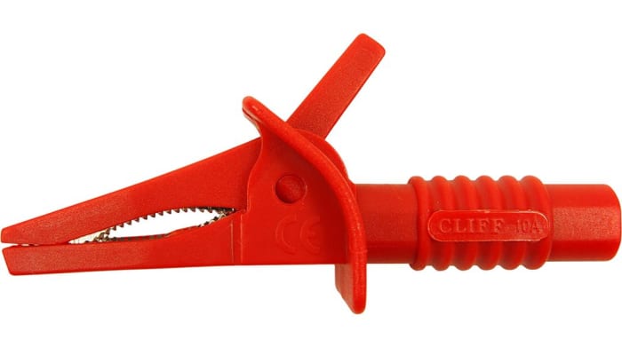RS PRO Crocodile Clip Crocodile Clip Connection, 10A, Red