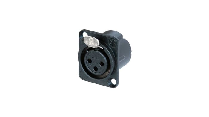Neutrik Panel Mount XLR Connector, Socket, 50 V, 3 Way, Gold over Nickel Plating