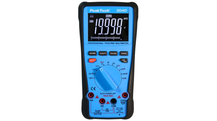 PeakTech P 2040 Handheld LCD Multimeter, 10A ac Max, 10A dc Max, 1000V ac Max
