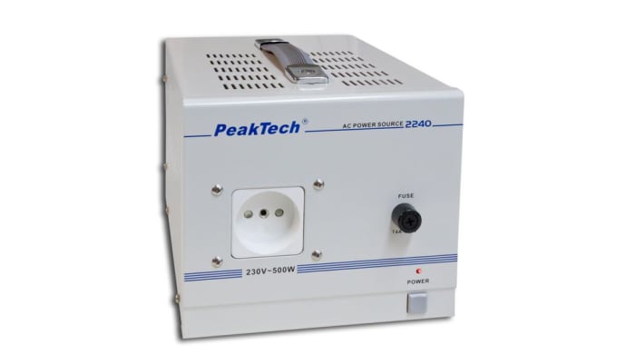 Transformateur d'isolement PeakTech 500W, primaire 230V c.a., secondaire 230V c.a., 2.5A