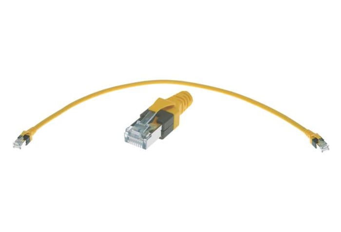 HARTINGRJ-45 Series, 200mm Cat6, Yellow RJ45 to Male RJ45 Male, S/FTP, Terminated Polyurethane Sheath