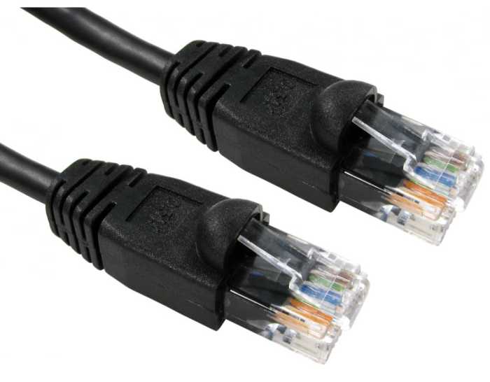 RS PRO, 500 mm Cat5e Ethernet Cable, Black RJ45 to Male RJ45 Male Polyvinyl Chloride Sheath, UTP
