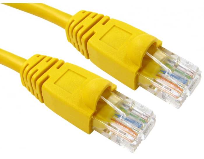 RS PRO, 1m Cat5e, Yellow RJ45 to Male RJ45 Male, UTP Unshielded, Terminated PVC Sheath