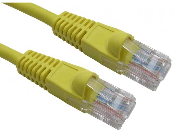 RS PRO, 10 m Cat5e Ethernet Cable, Yellow RJ45 to Male RJ45 Male Low Smoke Zero Halogen Sheath, UTP