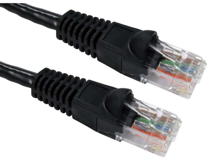 RS PRO Cat6 Ethernet Cable, Black RJ45 to Male RJ45 Male Polyvinyl Chloride Sheath, UTP