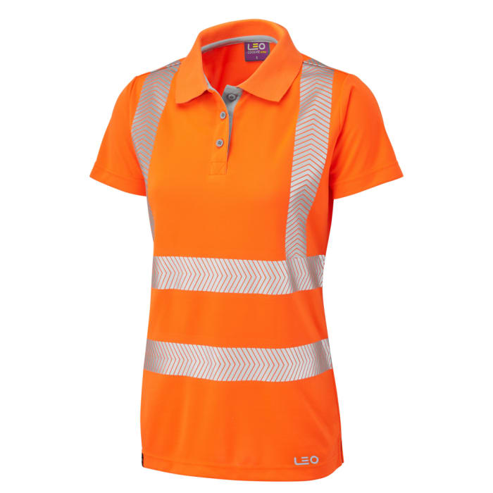 Leo Workwear PL03-O-LEO Orange Women Hi Vis Polo Shirt, 4XL