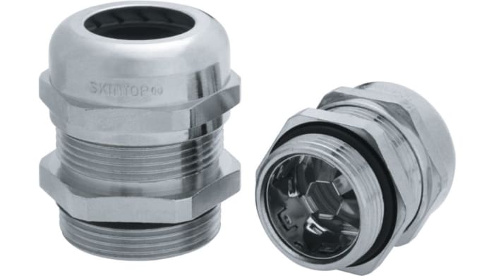 Lapp Skintop MS-SC-M Series Nickel Nickel Plated Brass Cable Gland, M20 Thread, 7mm min., 13mm max., IP68