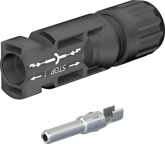 Staubli Cable Coupler MC4 Series, Male, Panel Mount Solar Connector, Cable CSA, 2.5mm², Rated At 22.5A, 1 kV PV-KST4