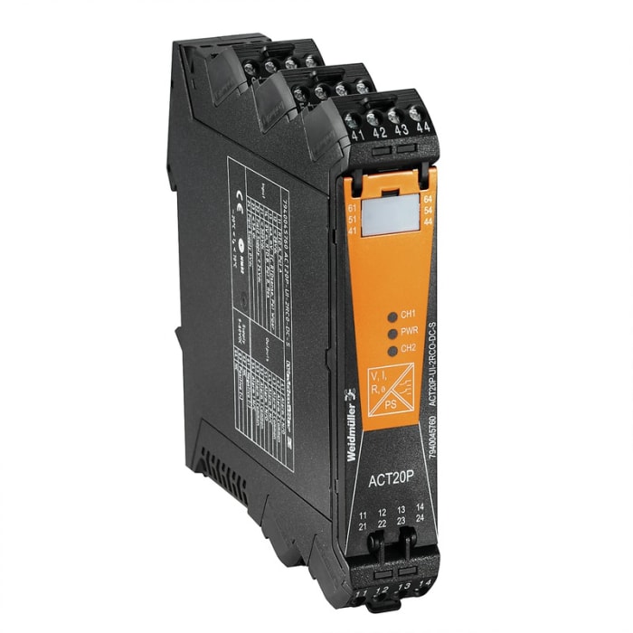 Weidmüller ACT20P Series Limit Signal Transmitter, Temperature Input, Relay Output, 4 V dc Supply