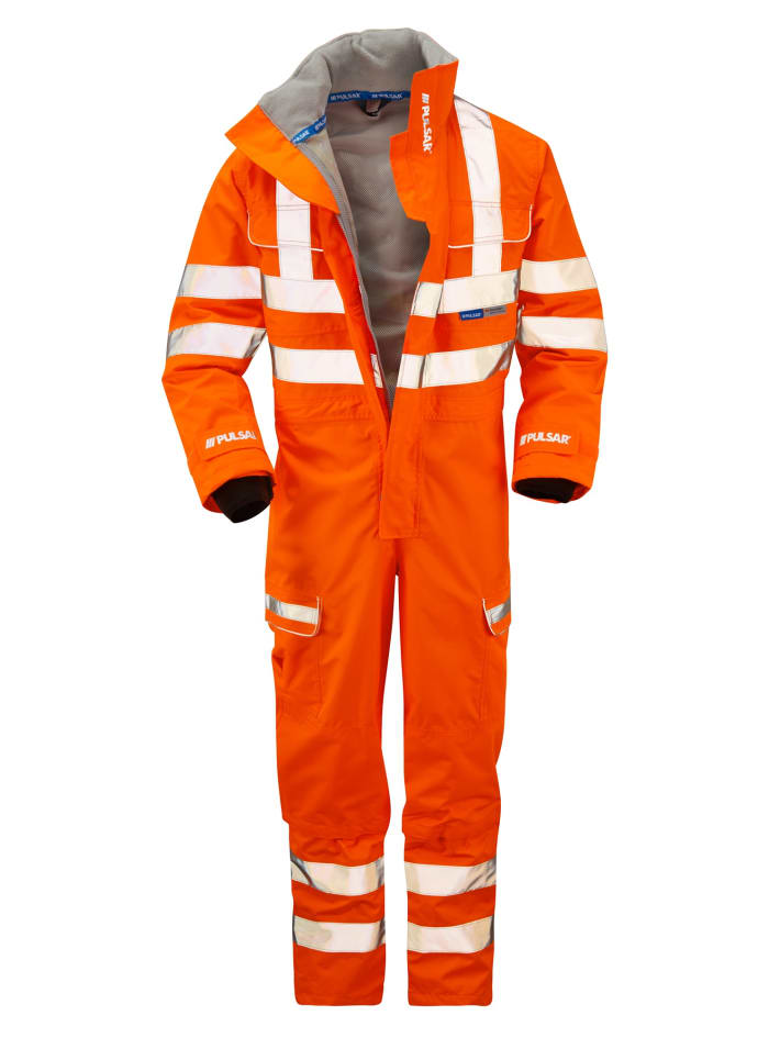PR505T-L PULSAR PULSAR Orange Reusable Hi Vis Overalls, L 287