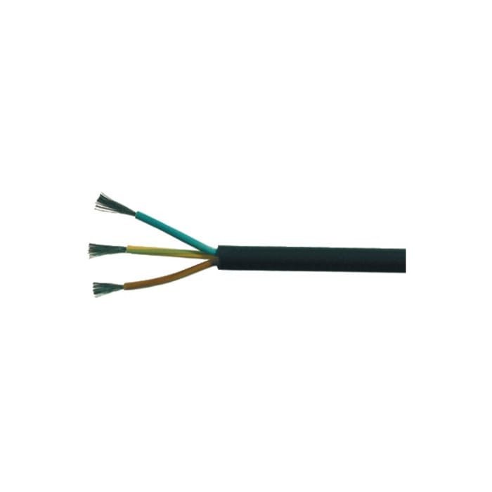Kabeltronik, Mains, 100m 3 Core, Black Silicone Rubber Mains Power Cable