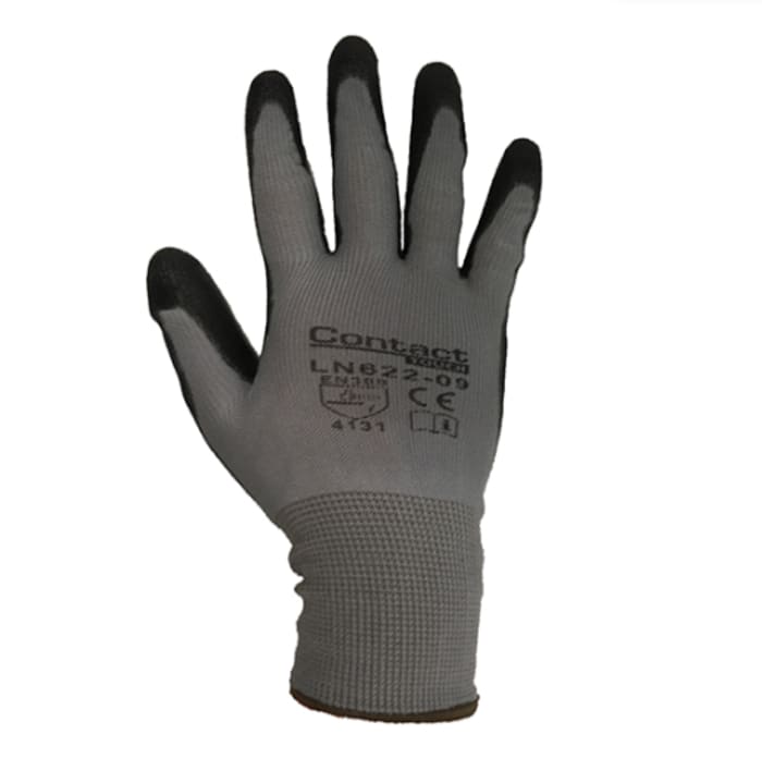 Liscombe LN622 Black, Grey Polyamide Material Handling Work Gloves, Size 11, Polyurethane Coating