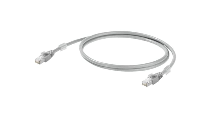 Weidmüller, 2m Cat6a, Grey RJ45 to RJ45, S/FTP, Terminated LSZH Sheath