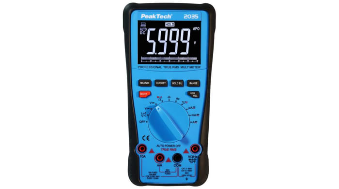 PeakTech P 2035 LCD Multimeter, 20A ac Max, 20A dc Max, 1000V ac Max