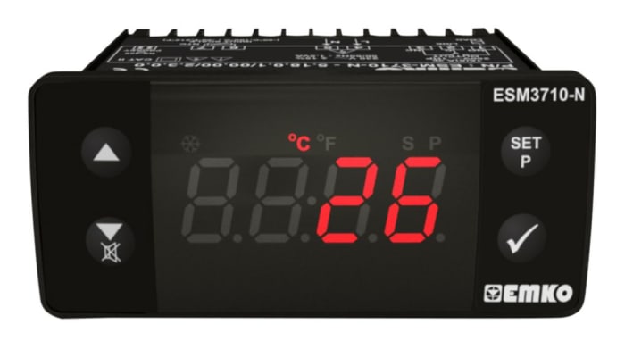Emko ESM Panel Mount On/Off Temperature Controller, 76x34.5x71mm 1 Input, 1 Output Relay, 230 V ac Supply Voltage ON/OFF