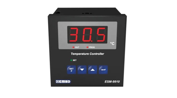 Emko ESM Panel Mount On/Off Temperature Controller, 96x96x96mm 1 Input, 1 Output Relay, 230 V ac Supply Voltage ON/OFF