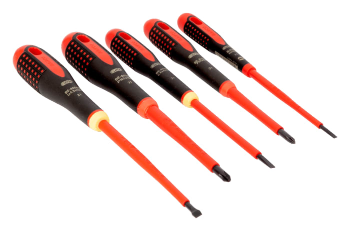 Bahco Phillips; Slotted Insulated Screwdriver Set, 5-Piece