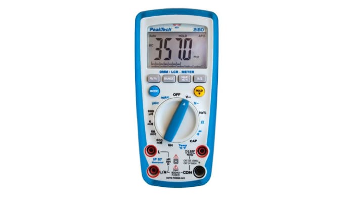 Pont RLC portatif PeakTech, P2180, cap. max 4000μF, résistance max 60 Mega Ohm 9.99MHz