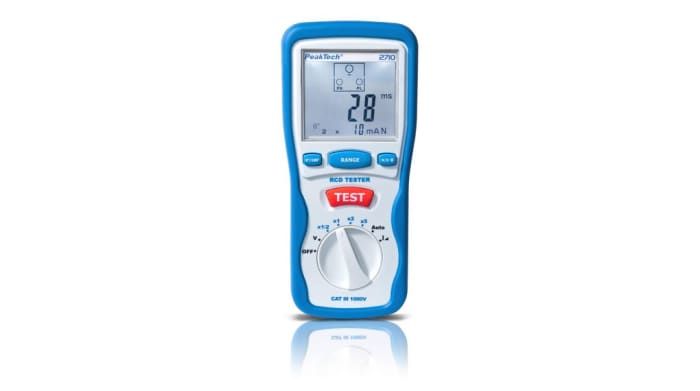 PeakTech Digital RCD Tester 230V, RCD Test Type General, Selective, RCD Test Current 10/30/100/500/1000mA CAT III 600V