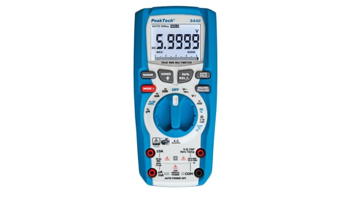PeakTech P3442 LCD Multimeter, 10A ac Max, 10A dc Max, 1000V ac Max