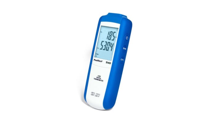 Thermomètre PeakTech, 2 voies de mesure pour Thermocouple de type K