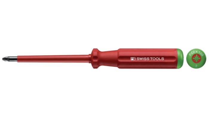 PB SWISS TOOLS Pozidriv, 1.6 - 2 mm Tip, 60 mm Blade, VDE/1000V