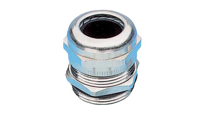 Hummel HSK-M-EMV-D Series Silver Nickel Plated Brass Cable Gland, M16 Thread, 5mm min., 10mm max., IP68, IP69K