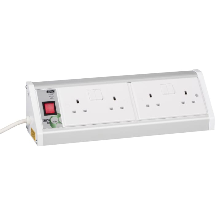 Schneider Electric 2m 4 Socket Type G - British Extension Lead, 240 V ac