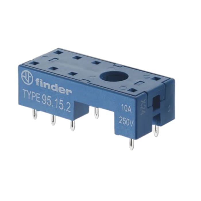 95.15.2SMA Finder | Finder 95 8 Way 250V ac PCB Relay Socket, for use ...