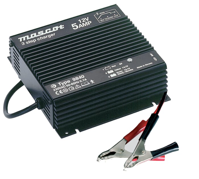 Mascot Battery Charger For Lead Acid 12V 5A with UK plug