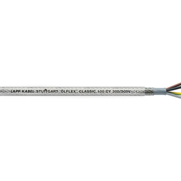 Lapp ÖLFLEX CLASSIC 100 CY Control Cable, 4 Cores, 0.75 mm², CY, Screened, 50m, Transparent PVC Sheath, 18 AWG