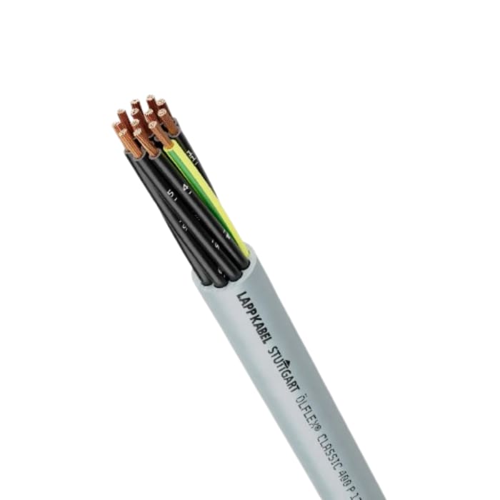 Lapp YY Control Cable, 5 Cores, 1.5 mm² CSA 15 AWG, Unscreened, 50 m, Grey Polyvinyl Chloride Sheath