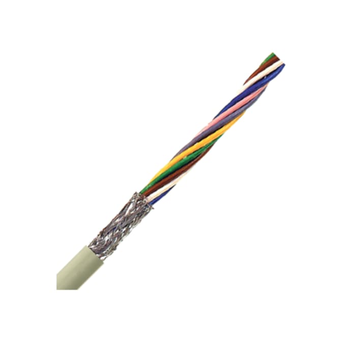 Lapp UNITRONIC LiYCY Series Data Cable, 2 Cores, 0.34 mm², Screened, 22 AWG, 100m, Screened Shield, LiYCY Cable