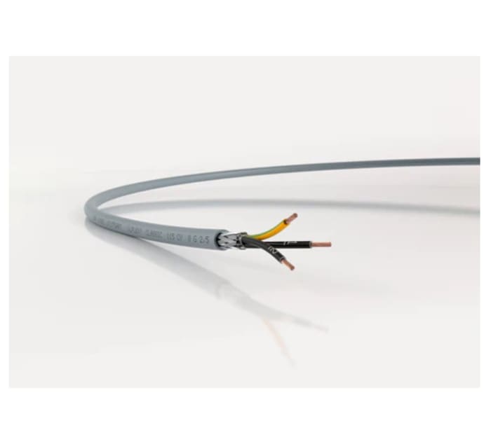Lapp ÖLFLEX CLASSIC 115 CY Control Cable, 3 Cores, 1 mm², CY, Screened, 100m, Grey PVC Sheath, 17 AWG