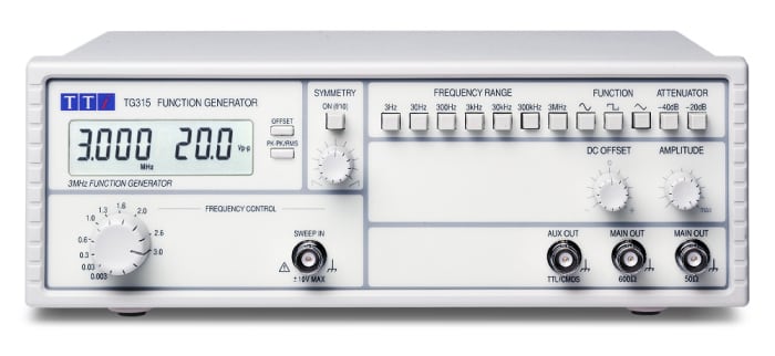 Aim-TTi TG315 Function Generator, 0.03Hz Min, 3MHz Max, Variable Sweep