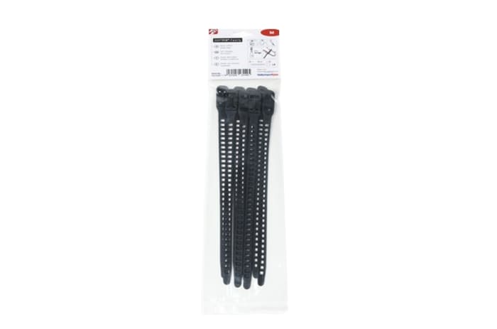 HellermannTyton Cable Tie, Releasable, 260mm x 11 mm, Black TPU, Pk-8