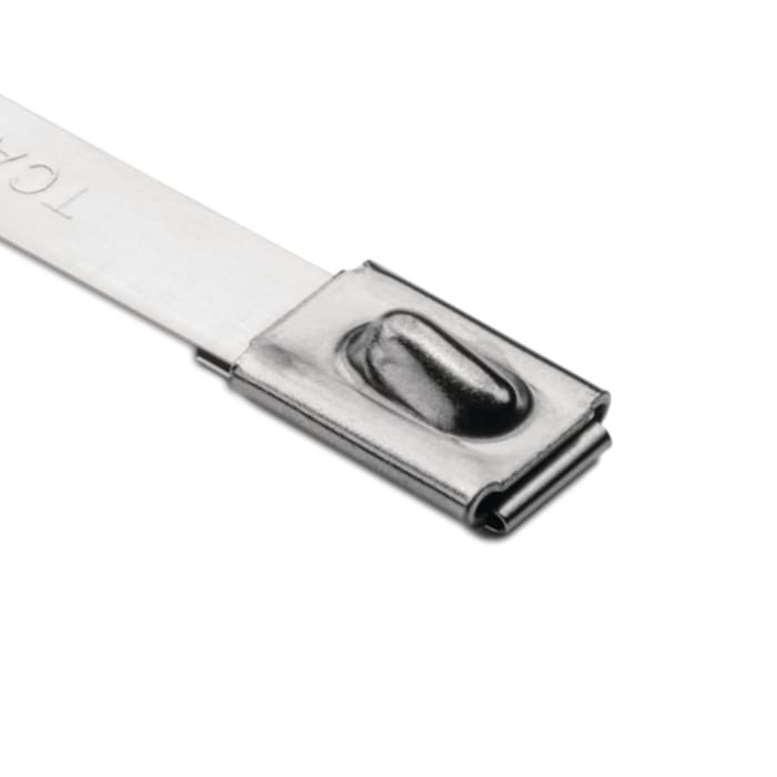 HellermannTyton Cable Tie, Roller Ball, 685 mm x 7.9mm, Metallic 304 Stainless Steel
