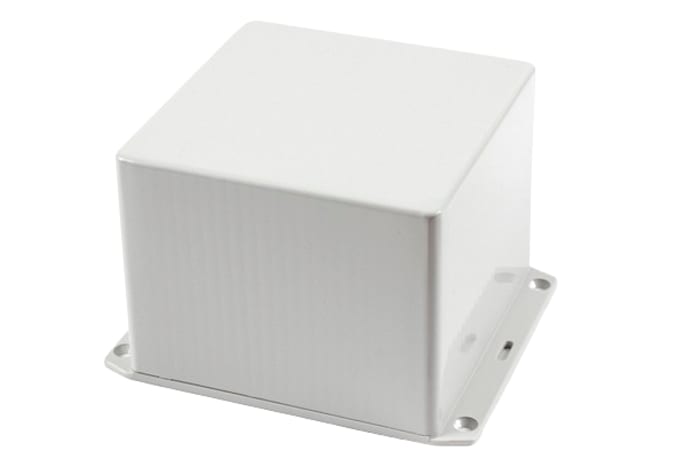Hammond 1591 Series Light Grey Flame Retardant ABS Enclosure, IP54, Flanged, Light Grey Lid, 120 x 120 x 94mm
