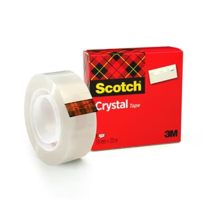 CRYSTAL 3M 3M 600 Clear Office Tape 19mm x 33m 4980887 RS Components