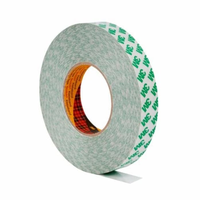 9087 25MMX50M, 3M 9087 White Double Sided Plastic Tape, 0.26mm Thick, 5.2  N/cm, PVC Backing, 25mm x 50m