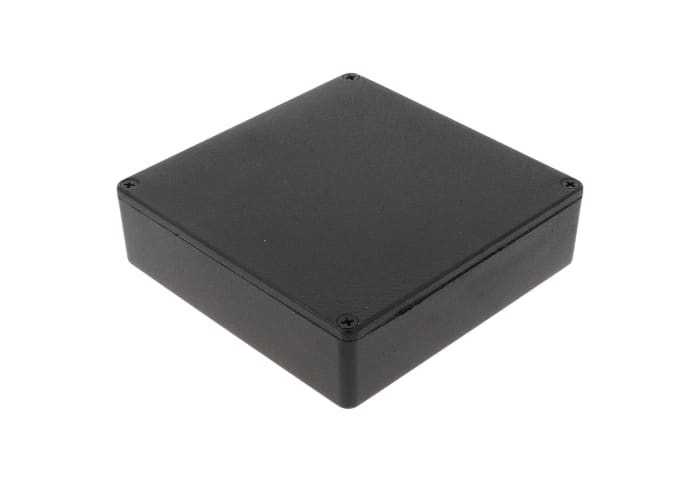 Hammond 1590 Series Black Die Cast Aluminium Enclosure, IP54, Black Lid, 120 x 120 x 34mm