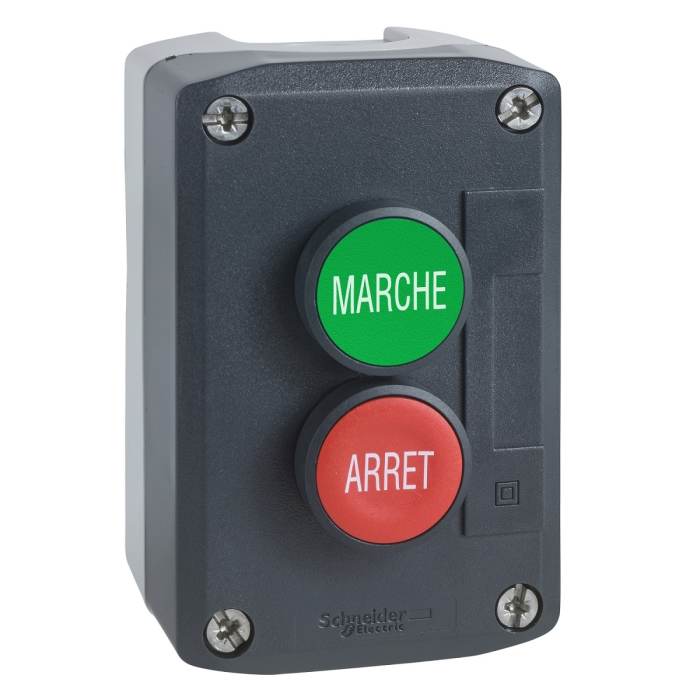 Bouton-poussoir encastré Schneider Electric série Harmony XALD 1NO, 1NO Polycarbonate Gris foncé/gris clair IP66, IP67,