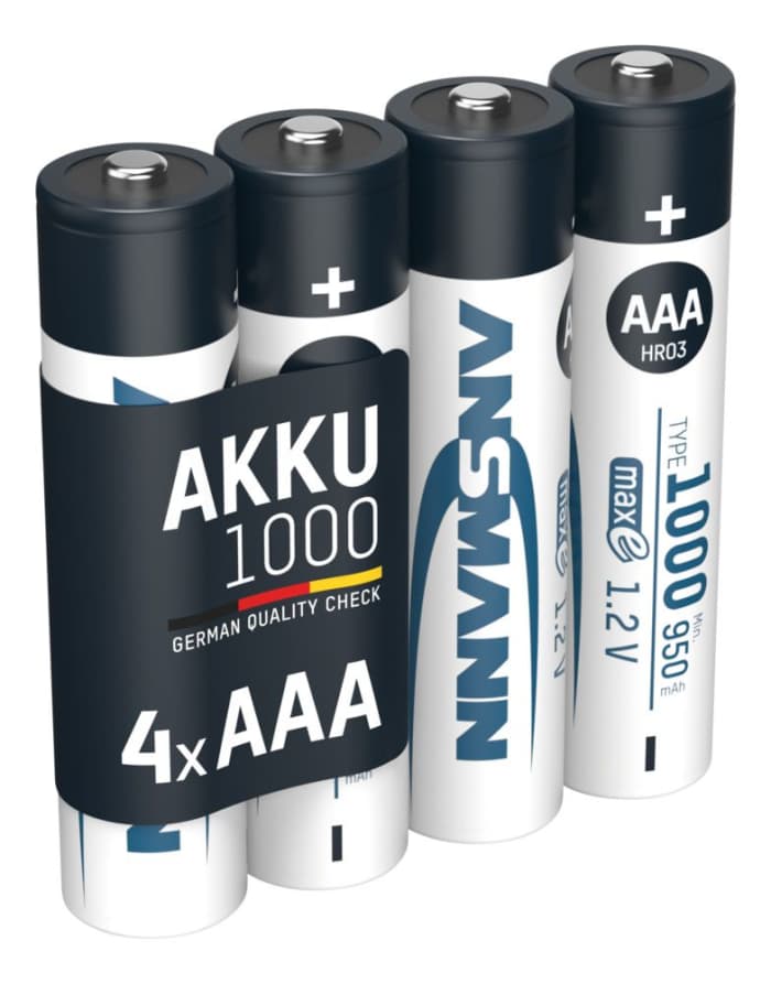Piles rechargeables AAA 1Ah Ansmann