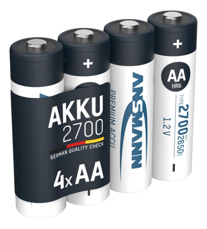 Piles rechargeables AA 2.7Ah Ansmann, NiMH, 1.2V