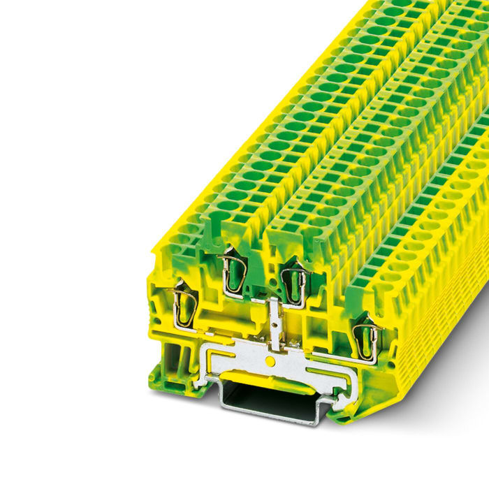Phoenix Contact 3036026 STTB 2.5-PE Series Green/Yellow, 0.08 → 4mm², Double-Level, Spring Clamp Termination