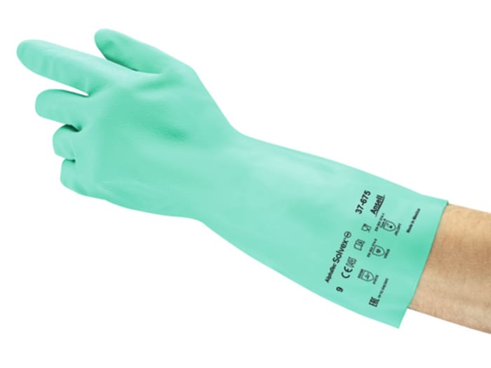 Gants de manutention Ansell Sol-Vex, Taille 10, Résiste aux produits chimiques, 5 Paires, Vert