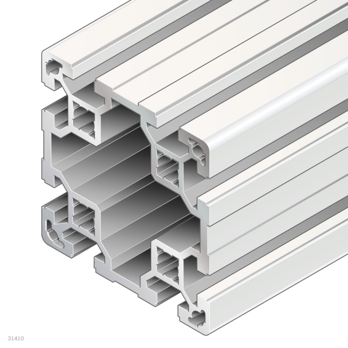 3842993133/3000 Bosch Rexroth Perfil de Aluminio Plateado, perfil de