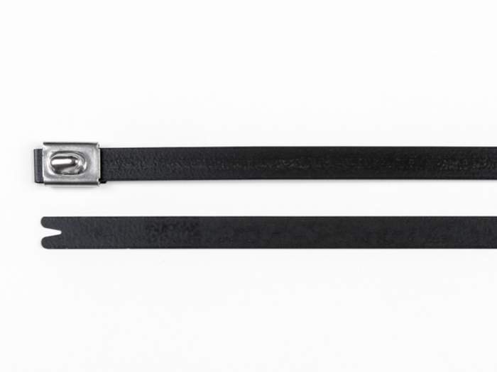 HellermannTyton, Siyah, Polyester Kaplamalı Paslanmaz Çelik, Bilyalı Kablo Bağı, 362mm x 7,9 mm