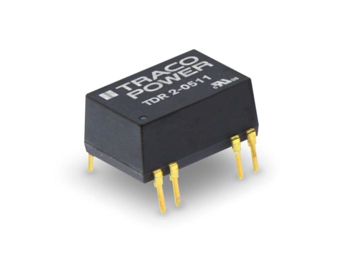 TRACOPOWER TDR 2 DC-DC Converter, 5V dc/ 400mA Output, 4.5 → 9 V dc Input, 2W, Through Hole, +85°C Max Temp